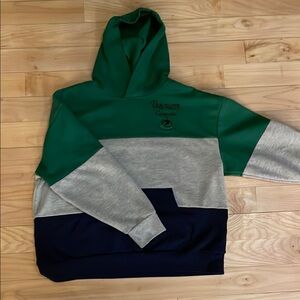 NHL Green and Gray Color-Block Hoodie Sweatshirt
